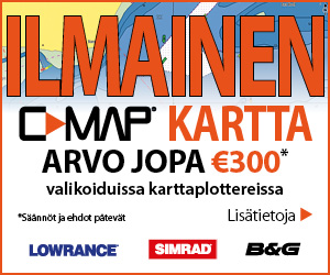 C-MAP-kartta ilmaiseksi Simrad, B&G tai Lowrance karttaplotterin oston yhteydessä!